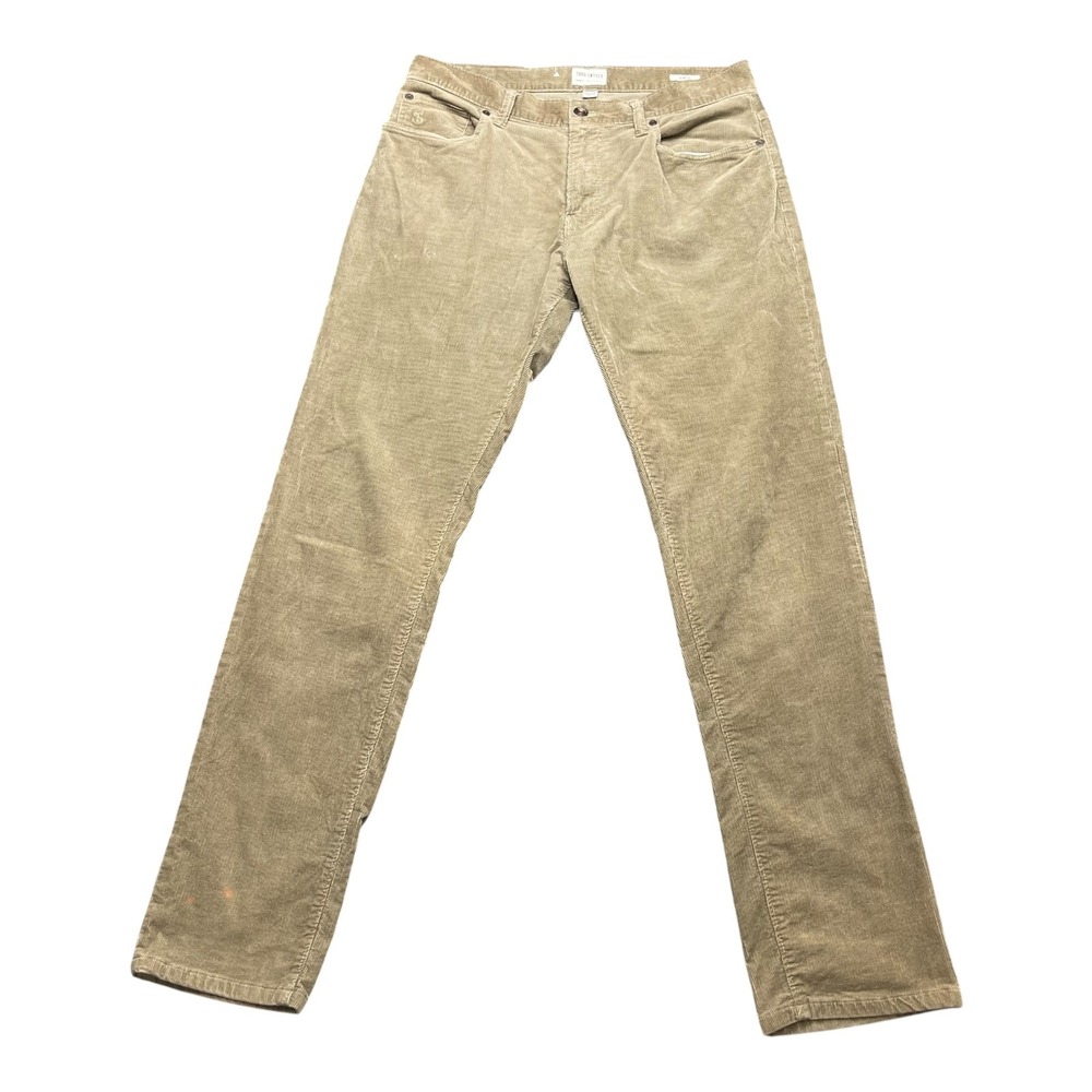 Todd Snyder Mens Slim Fit Corduroy Pants Tan Khaki Stretch 5-Pocket 31x32